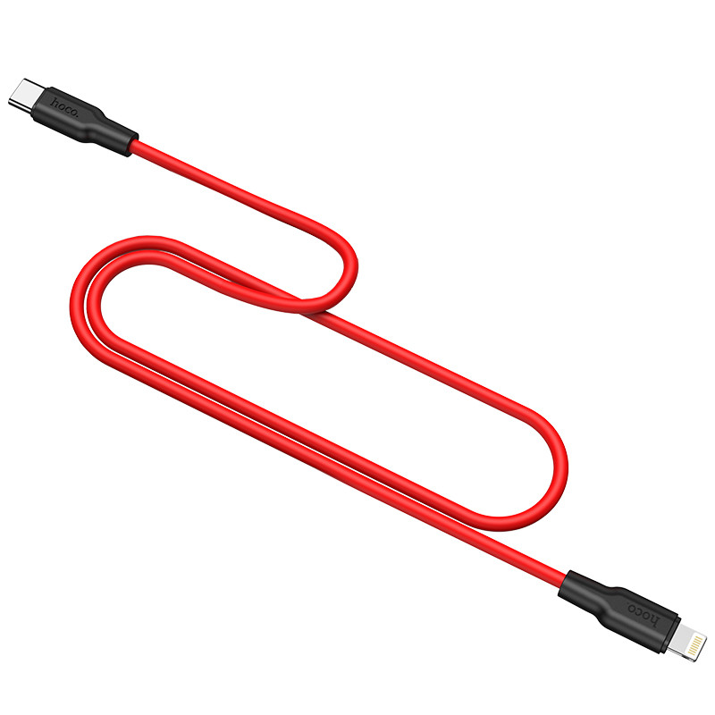 Silikónový kábel HOCO PD Type-C pre iPhone 13 12 Pro Xs Max XR Macbook 20W PD 3A s rýchlym nabíjaním a synchronizáciou dát, lakeťový kábel USB-C