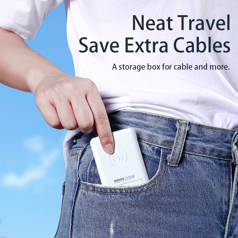 Remax 6v1 bezdrôtový nabíjací kábel Micro USB Lightning Type-C, sada, úložný box pre iPhone, Huawei, Xiaomi s držiakom