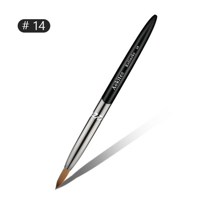 Aokitec Kolinsky akrilna četkica za nokte 1kom crni UV gel lak Nail Art Extension Builder Pen Četke za crtanje Modle 08-22