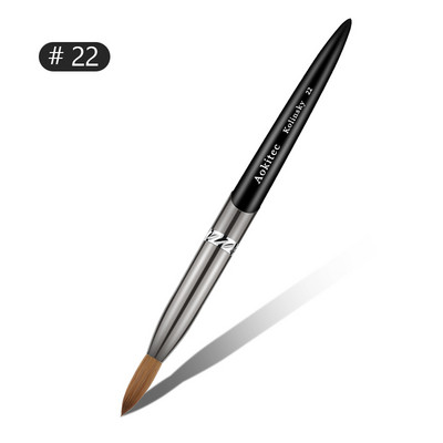 Aokitec Kolinsky akrilna četkica za nokte 1kom crni UV gel lak Nail Art Extension Builder Pen Četke za crtanje Modle 08-22
