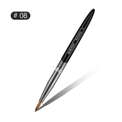 Aokitec Kolinsky akrilna četkica za nokte 1kom crni UV gel lak Nail Art Extension Builder Pen Četke za crtanje Modle 08-22