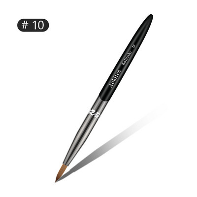 Aokitec Kolinsky akrilna četkica za nokte 1kom crni UV gel lak Nail Art Extension Builder Pen Četke za crtanje Modle 08-22
