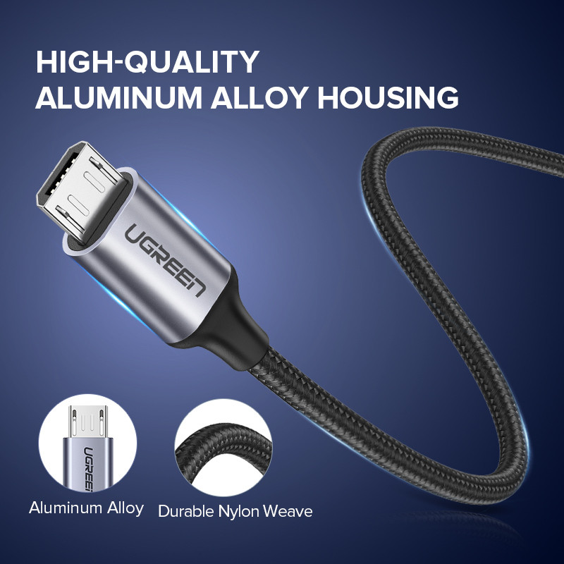 Ugreen QC3.0 Καλώδιο Micro USB 3A Καλώδιο USB γρήγορης φόρτισης για Xiaomi Samsung Oneplus Data Wire καλώδιο φόρτισης κινητού τηλεφώνου