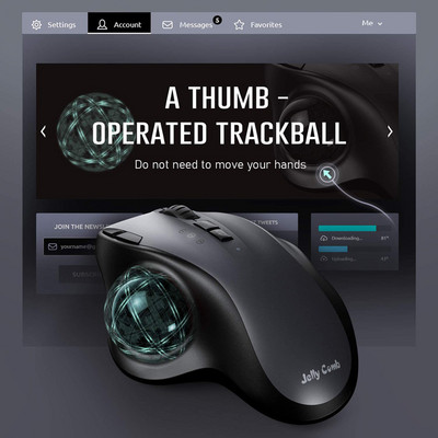 SeenDa uzlādējama kursorbumbas pele Bluetooth+2.4G divrežīmu bezvadu pele PC Mac datoram klēpjdators planšetdators Gamer Mause