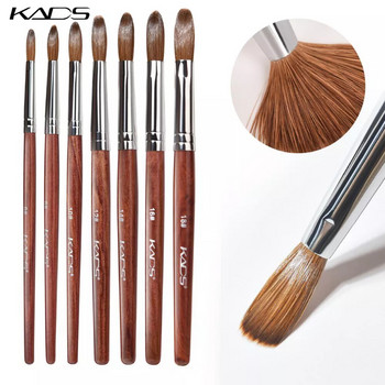 KADS 1 τμχ Kolinsky Sable Ακρυλικό πινέλο UV Gel Carving Pen Brush Liquid Powder DIY Nail Drawing Flat round Red Wood Nail Art Brush