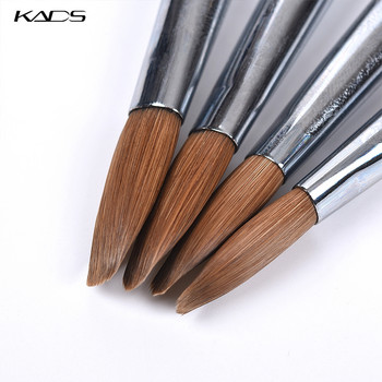 KADS 1 τμχ Kolinsky Sable Ακρυλικό πινέλο UV Gel Carving Pen Brush Liquid Powder DIY Nail Drawing Flat round Red Wood Nail Art Brush
