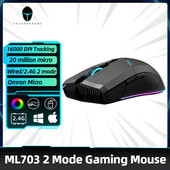 Mouse de gaming fără fir Thunderobot ML703 2.4G Gamer RGB cu fir fără fir 16000 DPI Mouse reîncărcabil pentru laptop PC Gamer