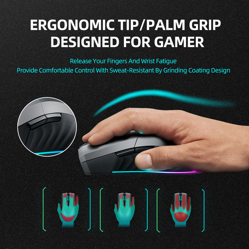 Mouse de gaming fără fir Thunderobot ML703 2.4G Gamer RGB cu fir fără fir 16000 DPI Mouse reîncărcabil pentru laptop PC Gamer