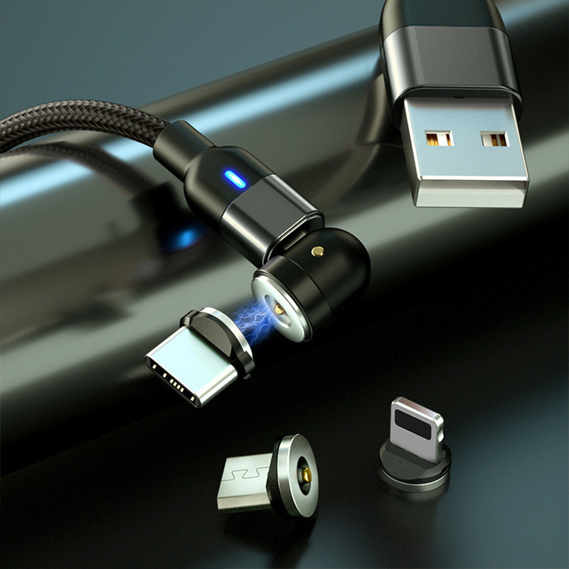 Prodajni magnetski podatkovni kabel od 540 stupnjeva - Okrugli magnetski kabel za punjenje sa slijepim usisnim stupnjem Kabel za savijanje tri u jednom