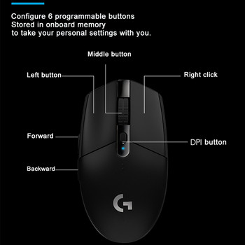 Безжична мишка Logitech G304 6 програмируеми бутона USB безжична мишка HERO сензор 12000DPI Регулируеми оптични мишки за игри Logi