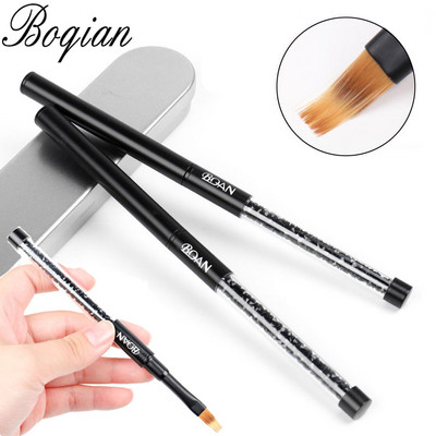 BQAN Ombre četkica UV gel četkica za nokte Rhinestone Handle Painting Pen Kist za crtanje Gradient Black Nail Art kist Pen Tools