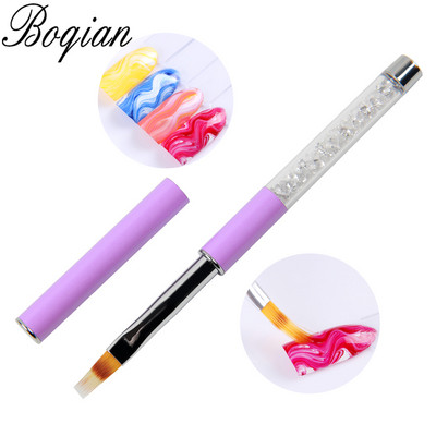 BQAN Ombre četkica UV gel četkica za nokte Rhinestone Handle Painting Pen Kist za crtanje Gradient Black Nail Art kist Pen Tools