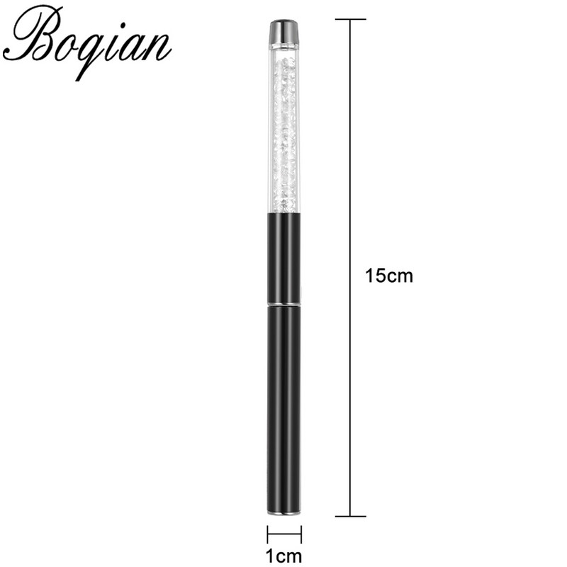 BQAN Ombre četkica UV gel četkica za nokte Rhinestone Handle Painting Pen Kist za crtanje Gradient Black Nail Art kist Pen Tools