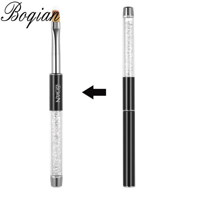 BQAN Ombre četkica UV gel četkica za nokte Rhinestone Handle Painting Pen Kist za crtanje Gradient Black Nail Art kist Pen Tools