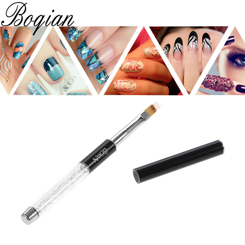 BQAN Ombre četkica UV gel četkica za nokte Rhinestone Handle Painting Pen Kist za crtanje Gradient Black Nail Art kist Pen Tools