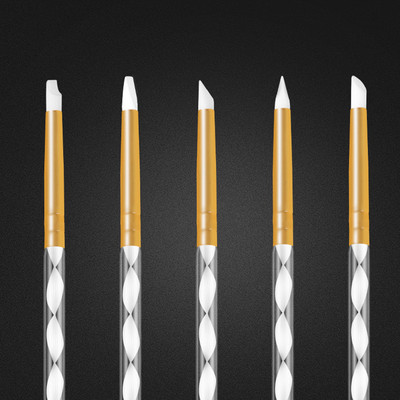 5 kom. Silikonska četkica za nokte Reljefna šuplja keramika Skulptura UV gel Silikonske četkice za modeliranje Nail Art DIY Alat