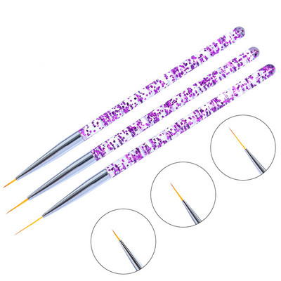 Nail Art Kolinsky Акрилна четка за маникюр Superfine Stripe Thin Nails Line Brushes