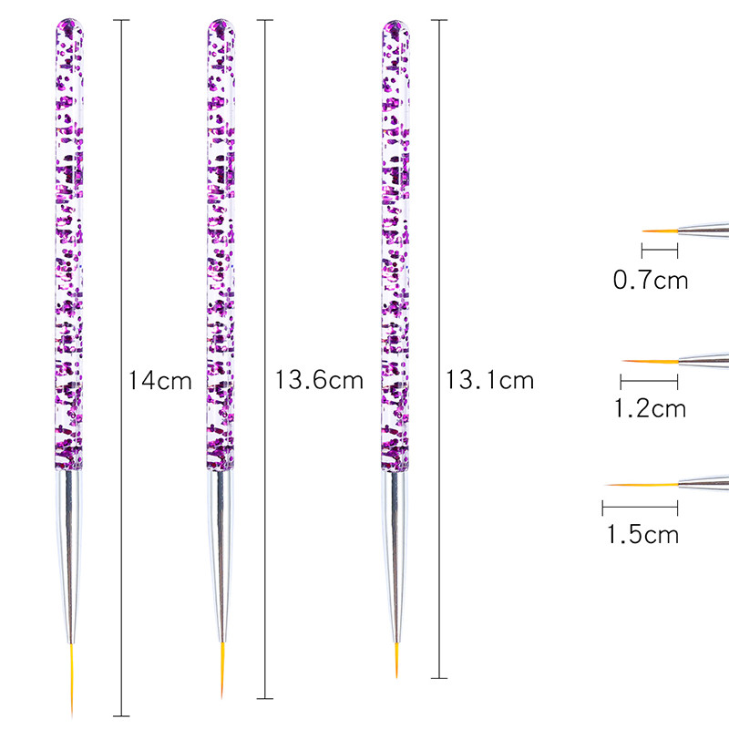 Nail Art Kolinsky Četkica za akrilnu manikuru Superfine Stripe Thin Nails Line Brushes