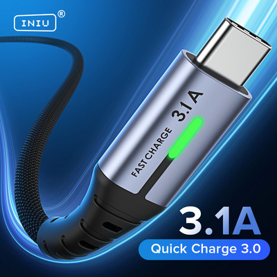 INIU USB Type C кабел Бързо зареждане USB зарядно за телефон Кабел за данни за Samsung S21 S20 S10 S9 S7 Google Huawei Xiaomi Redmi