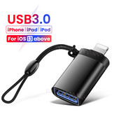 USB 3.0–8 tűs OTG-adapter iPhone 13-hoz kulcstartóval iOS 13-hoz 14 A rendszer felett Adatszinkronizálás OTG-adapter-átalakító egérhez