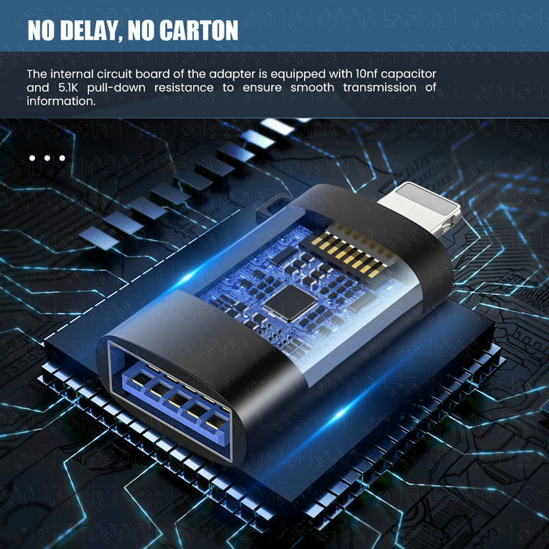USB 3.0–8 tűs OTG-adapter iPhone 13-hoz kulcstartóval iOS 13-hoz 14 A rendszer felett Adatszinkronizálás OTG-adapter-átalakító egérhez