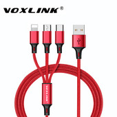 VOXLINK USB kabel za punjenje 3 u 1 Micro USB Type C Kabel za punjenje s više priključaka za Samsung Xiaomi Huawei Apple Lightning Wire kabel