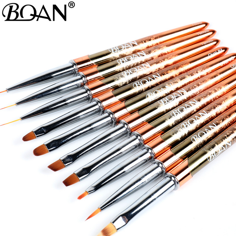 BQAN Pattern Rose Gold Kist za crtanje noktiju Dijamantni gradijent Kist za nokte Kistovi za crtanje linija Četke za nokte Kristalna akrilna linija za crtanje Olovka