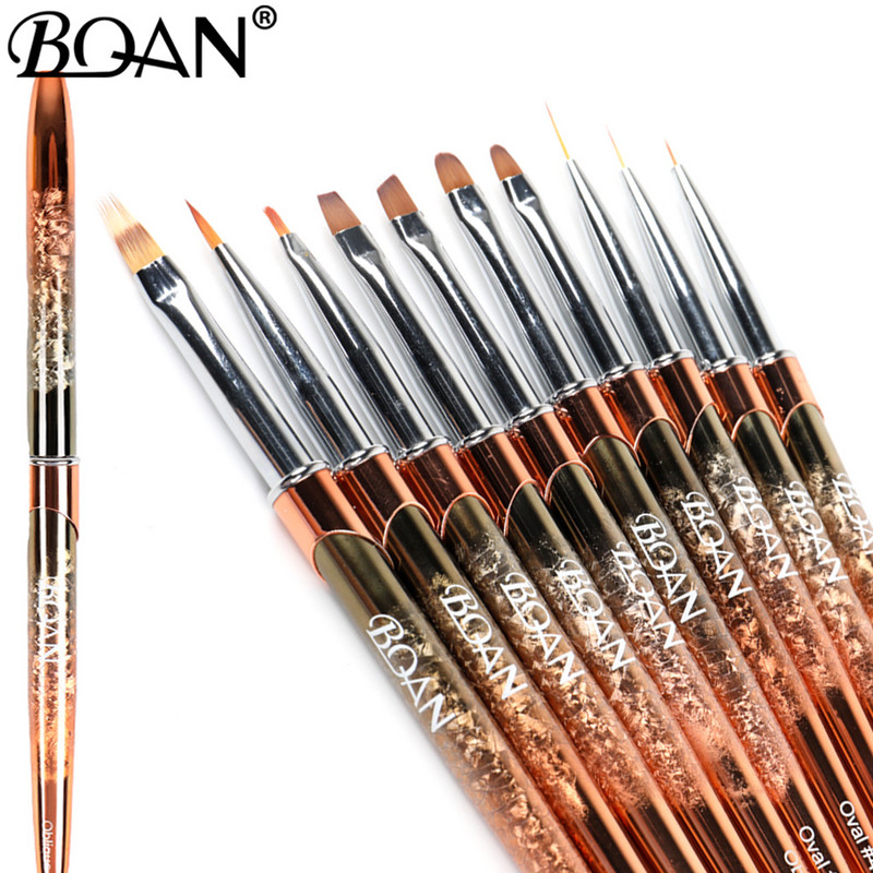 BQAN Pattern Rose Gold Kist za crtanje noktiju Dijamantni gradijent Kist za nokte Kistovi za crtanje linija Četke za nokte Kristalna akrilna linija za crtanje Olovka