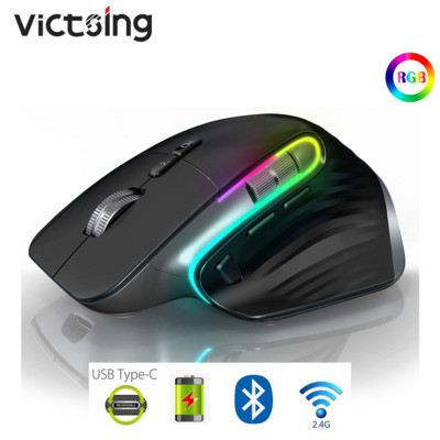 VT Bluetooth+2.4G bežični miš punjivo tiho ergonomsko računalo DPI do 4000 za tablet Macbook prijenosno računalo ured za igre