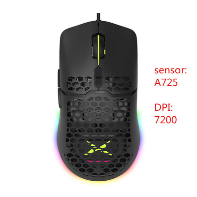 Delux M700A lagani RGB miš za igranje 67g 7200DPI 1000Hz Ergonomski miševi s Ultra Weave kabelom za računalne igrače