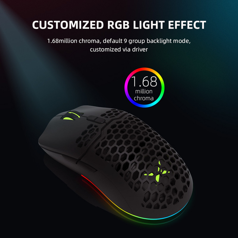 Delux M700A lagani RGB miš za igranje 67g 7200DPI 1000Hz Ergonomski miševi s Ultra Weave kabelom za računalne igrače