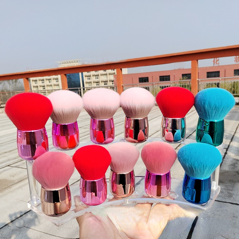 Popularna četkica za nokte s gljivama Okrugla boja s malim cvijetom Gel četke za čišćenje prašine Četkica za make up Nail Art manikura