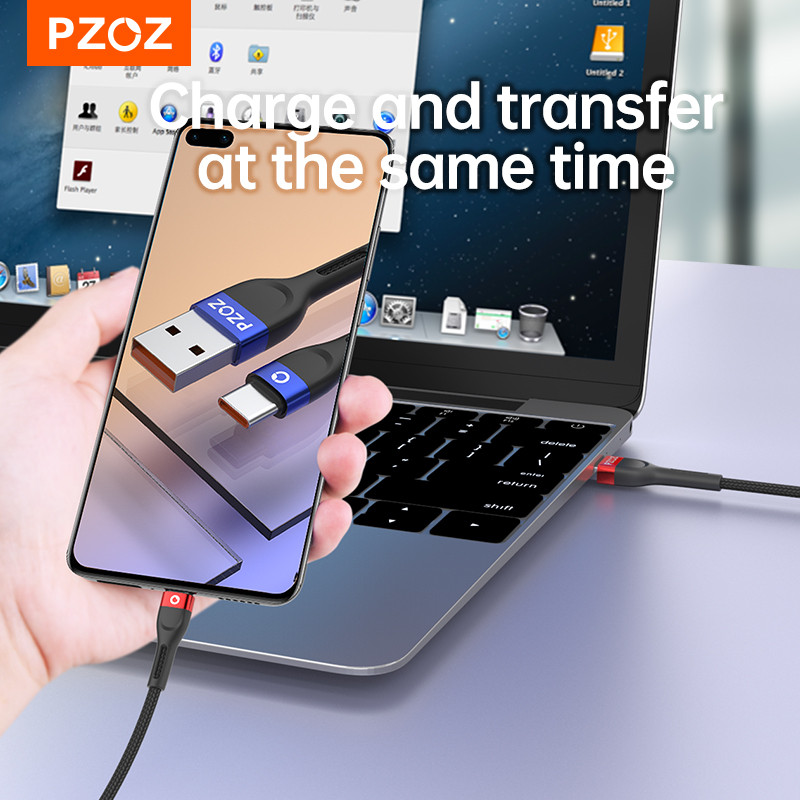 Καλώδιο USB τύπου C PZOZ 66W 6A Supercharge 100W για Huawei P40 Pro Mate 30 P30 Pro PD Φορτιστής γρήγορης φόρτισης Καλώδιο καλώδιο USB-C