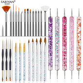 8/20kom Nail Art Kist Dizajn Tip Slikanje Crtanje Rezbarenje Dotting Pen FlatFan Liner Akrilni gel UV lak Alat Manikura