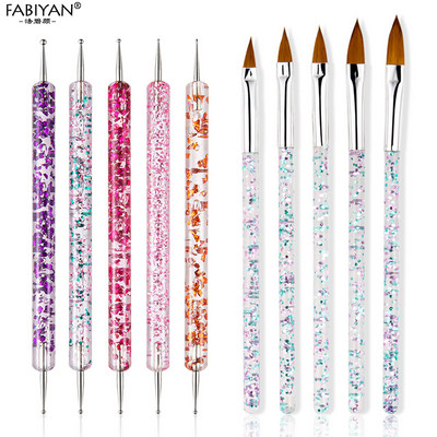 8/20kom Nail Art Kist Dizajn Tip Slikanje Crtanje Rezbarenje Dotting Pen FlatFan Liner Akrilni gel UV lak Alat Manikura