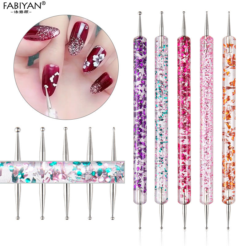 8/20kom Nail Art Kist Dizajn Tip Slikanje Crtanje Rezbarenje Dotting Pen FlatFan Liner Akrilni gel UV lak Alat Manikura