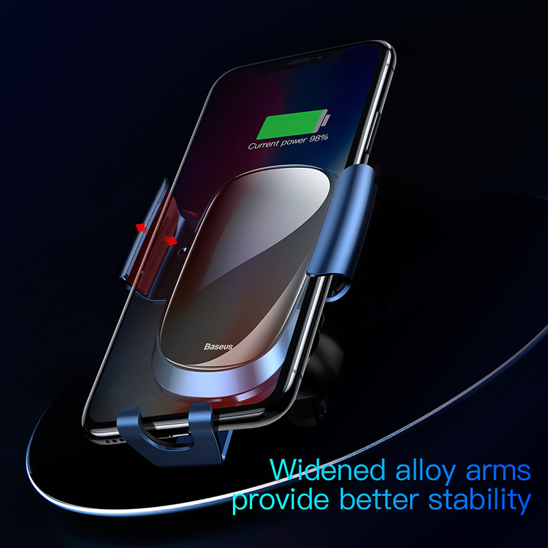 Suport pentru telefon auto din sticlă de lux Baseus pentru iPhone X XS Max XR Samsung S9 S8 Gravity Metal Gravity Air Vent Mount GPS în suport auto