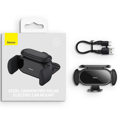 Baseus držač telefona u automobilu, električni, automatski stezaljki, stalak za mobitel, GPS nosač za automobil, solarna baterija za iPhone Xiaomi Samsung