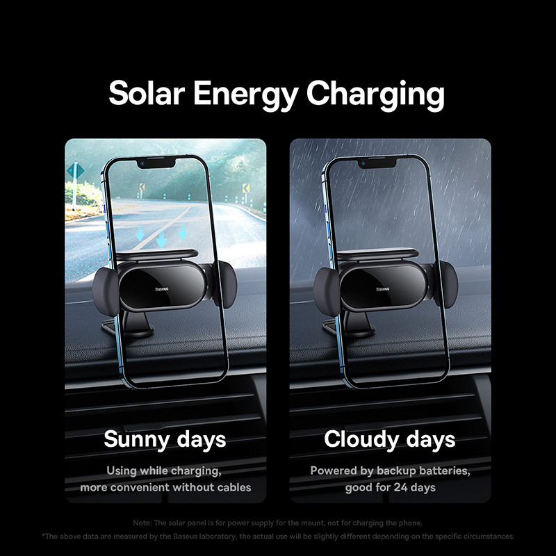 Baseus držač telefona u automobilu, električni, automatski stezaljki, stalak za mobitel, GPS nosač za automobil, solarna baterija za iPhone Xiaomi Samsung