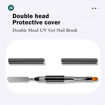 Βούρτσα νυχιών με διπλή άκρη κεφαλής Ακρυλικό UV GeL Επέκταση Βούρτσα σχεδίασης στυλό Αφαίρεση Σπάτουλα Stick All for Manicure Tools