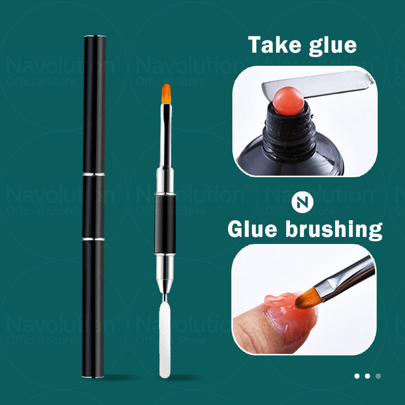 Dual Ended Head Četkica za nokte Akril UV GeL Extension Olovka za crtanje Četkica za uklanjanje Lopatica Štap Sve za manikuru Alati