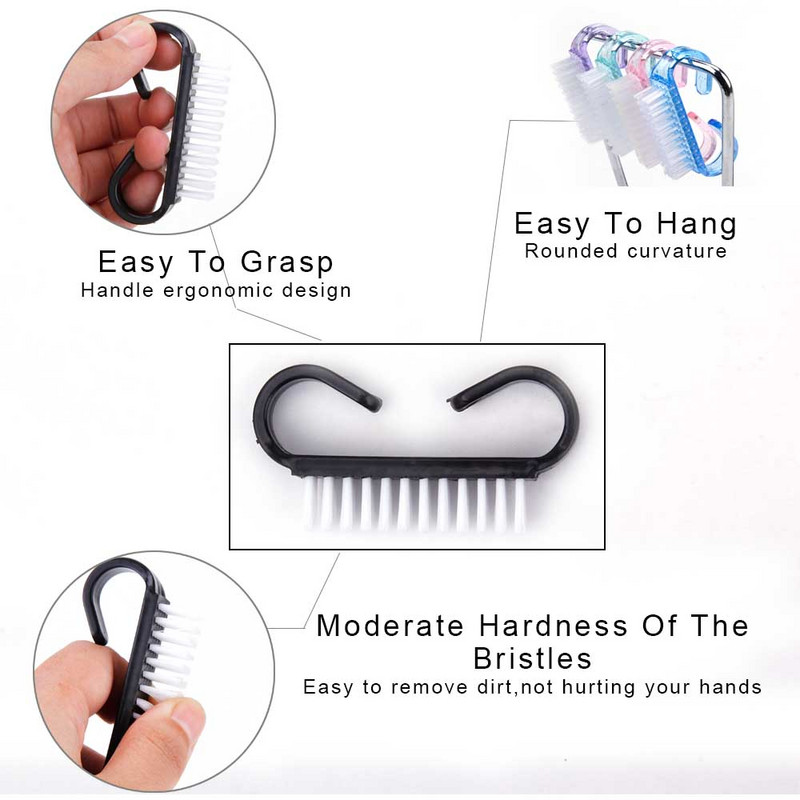 Gornja četkica za čišćenje noktiju Nail Art Plastika Meka Uklanjanje prašine Njega prstiju UV gel Alat za manikuru Pedikura Četke za šminkanje Ribanje