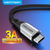 Vention 3A obojstranný kábel Micro USB Nylon s rýchlym nabíjaním pre Samsung Xiaomi HTC LG USB nabíjačka dátový kábel kábel mobilného telefónu