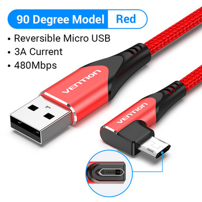 Vention 3A obojstranný kábel Micro USB Nylon s rýchlym nabíjaním pre Samsung Xiaomi HTC LG USB nabíjačka dátový kábel kábel mobilného telefónu