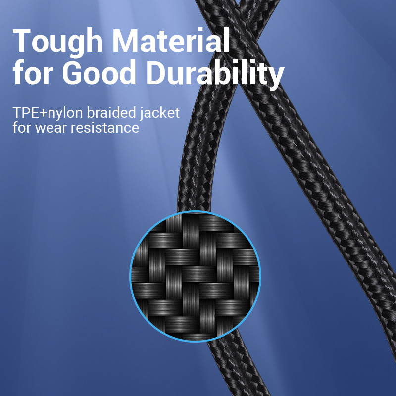 Vention 3A obojstranný kábel Micro USB Nylon s rýchlym nabíjaním pre Samsung Xiaomi HTC LG USB nabíjačka dátový kábel kábel mobilného telefónu