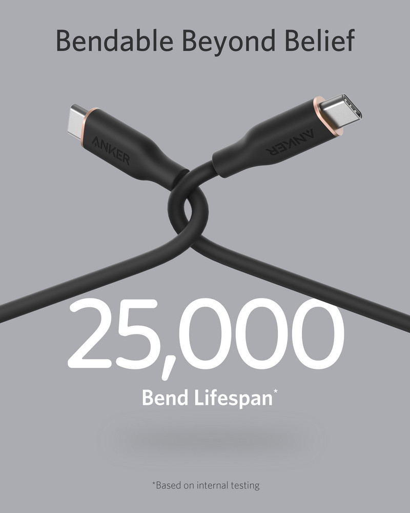 Anker Powerline III Flow, USB C σε USB C καλώδιο 100W 3ft, USB 2.0 Type C Καλώδιο φόρτισης Γρήγορη φόρτιση για MacBook Pro 2020