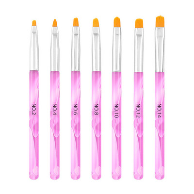 Crni kist za manikuru od 7 komada, ravna četka, čistač vrhova, generator prašine, akrilni UV gel lak, alat za produljenje noktiju