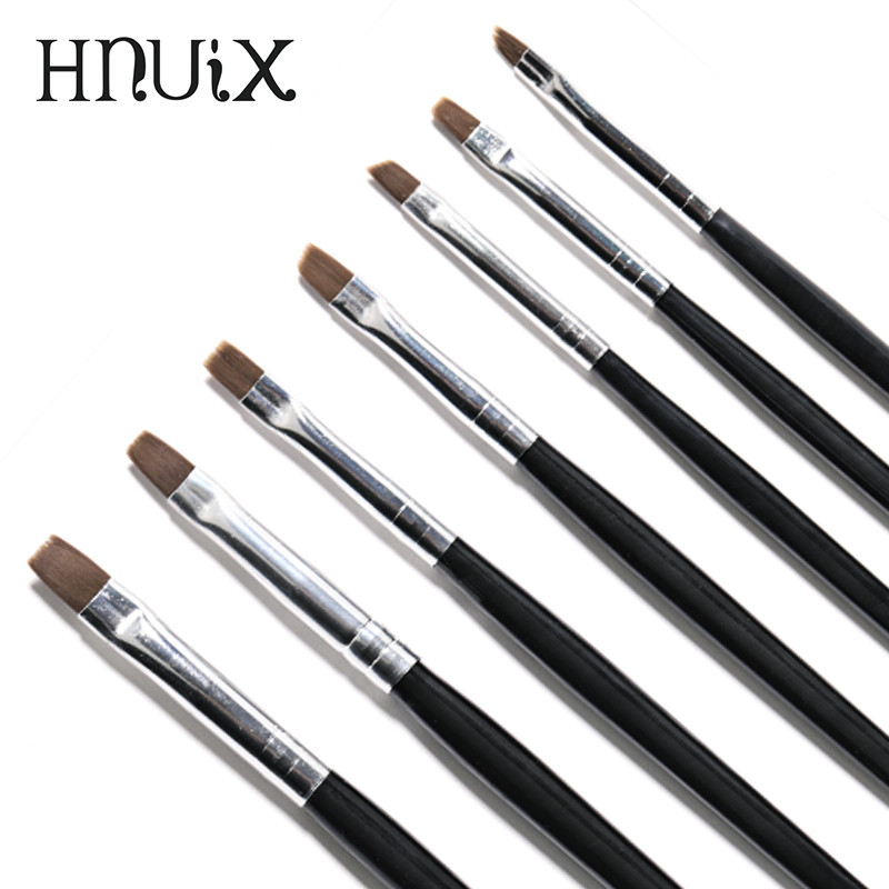 Crni kist za manikuru od 7 komada, ravna četka, čistač vrhova, generator prašine, akrilni UV gel lak, alat za produljenje noktiju