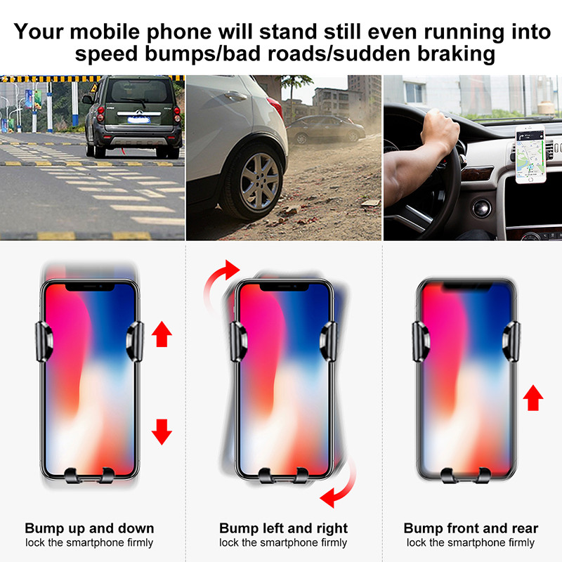 Suport pentru telefon auto Baseus Gravity pentru iPhone 11 12 Pro X 8 Suport universal pentru telefon Suport auto pentru Samsung Android Suport pentru telefon auto