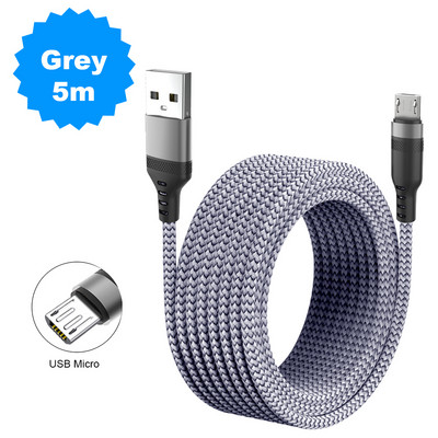 5m/8m eriti pikk laadimiskaabel iPhone'i IPad Airpodidele Samsung Huawei Xiaomi Switch SonyPS5 nailonist andmejuhtme juhtme laadija kaablid